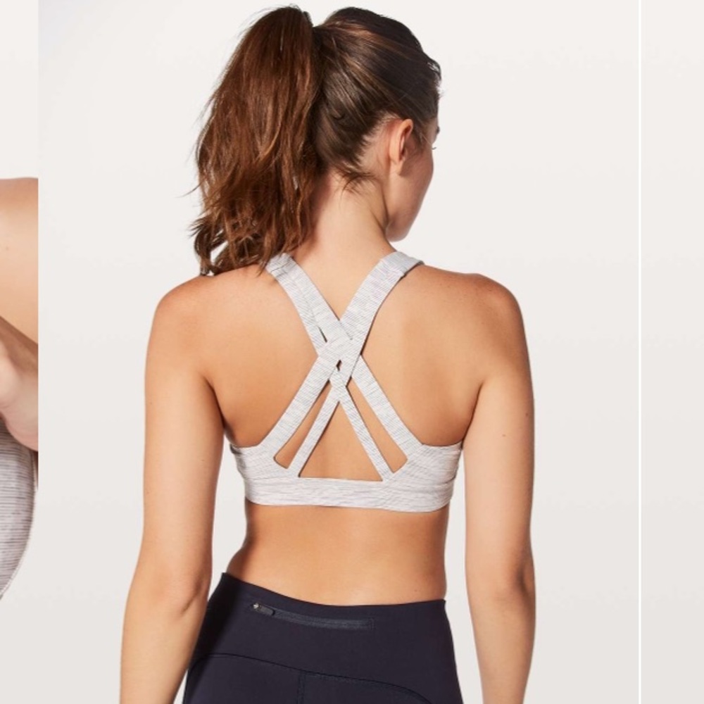 Size 8 Lululemon Stash N’ Run Bra in Space Grey